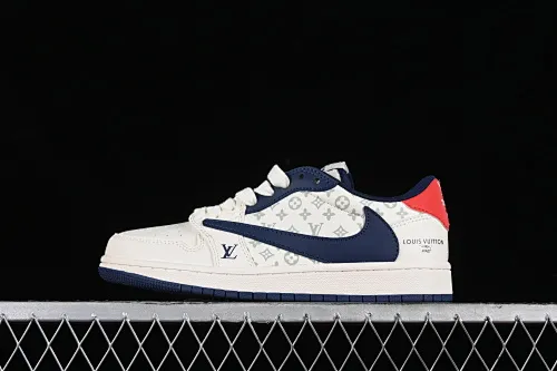 All categories Air Jordan Jordan series basketball shoes Air Jordan 1 Low high-end custom low-top sneakers Travis Scott x Fragment Design x Jordan Air Jordan 1 Low OG SP AJ1 Joe 1 LV Milan red print low-top cultural casual sneakers LJ5188-002